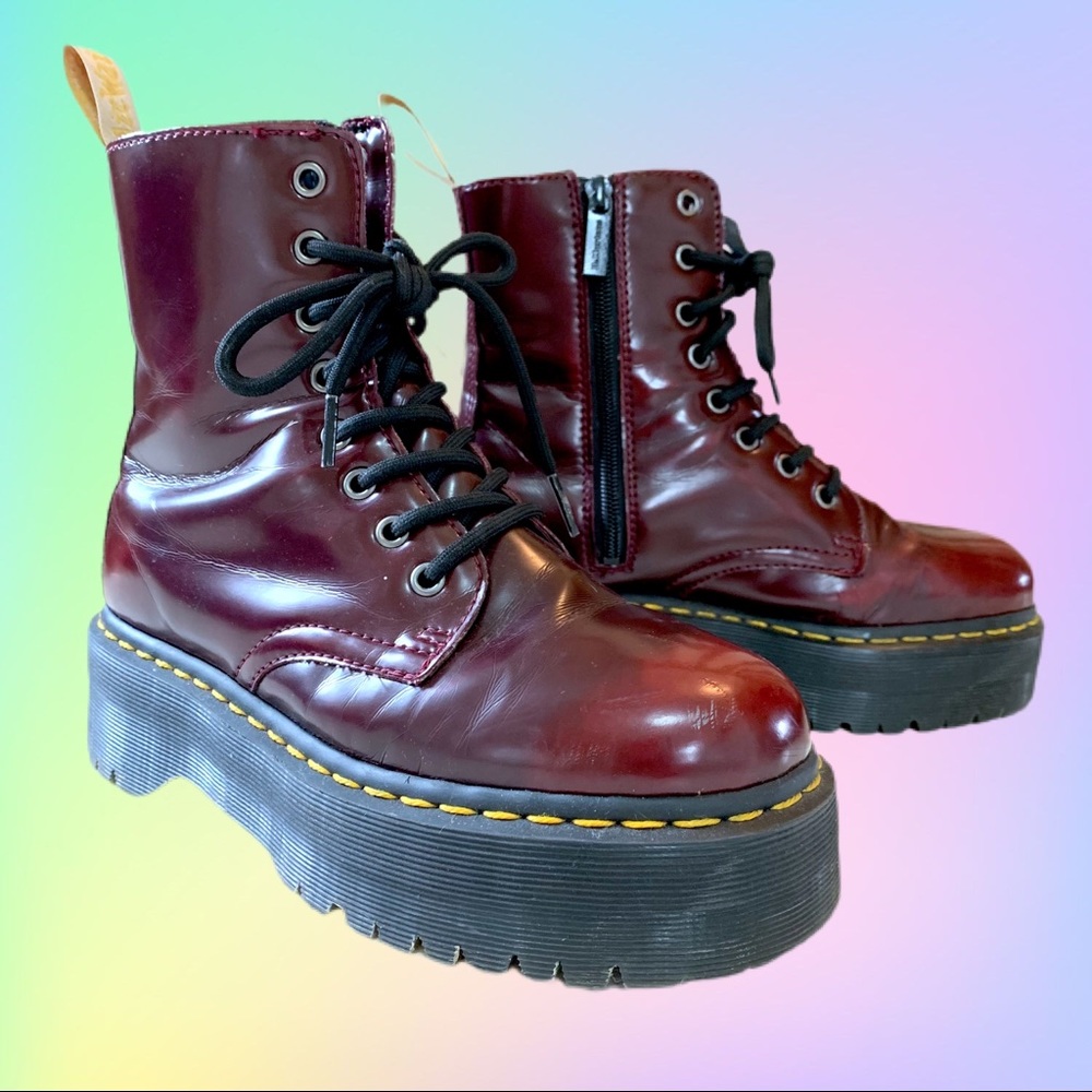 Dr. Martens Vegan Jadon Platform Boots Cherry Red